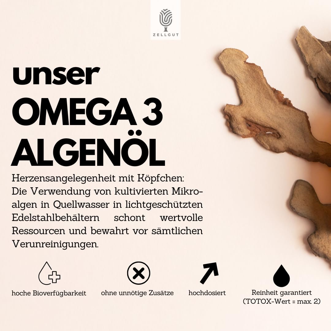 Omega 3 olio di alghe 100 ml | DHA+EPA ad alto dosaggio | vegano
