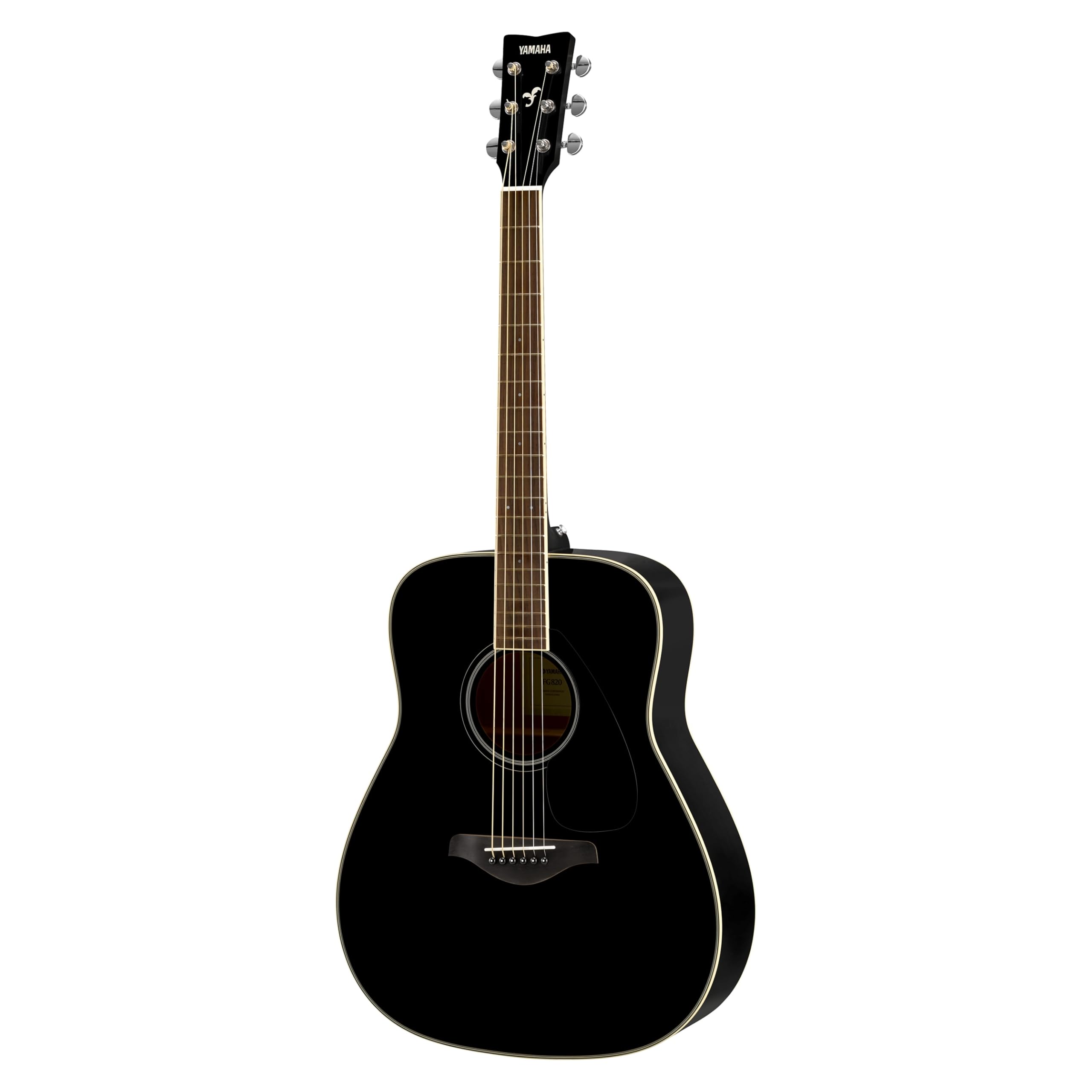 YAMAHA FG820 Chitarra Acustica – Corpo Dreadnought Full-Size, Scala 24,96″, Top in Abete Massello, Fondo e Fasce in Mogano, Tastiera in Palissandro, Corde in Acciaio – Nero