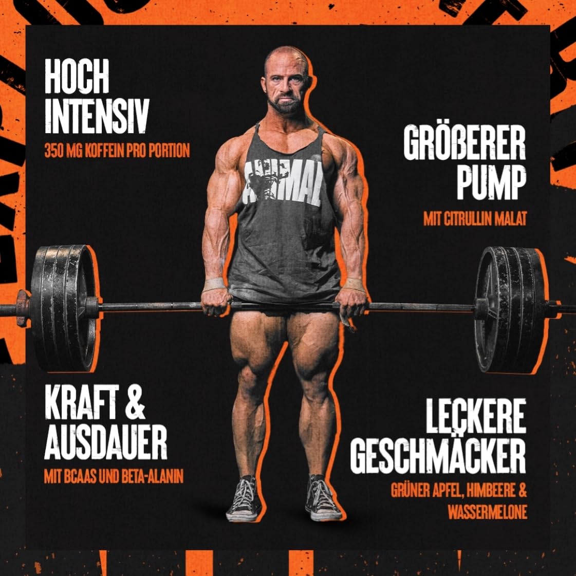 ANIMAL Fury Pre Workout Watermelon – Trainingsbooster mit BCAA, Beta-Alanin, Citrullin & 350 mg Koffein – Zuckerfreies Pre Workout Pulver – Für Fokus, Pump & Energie – 30 Portionen