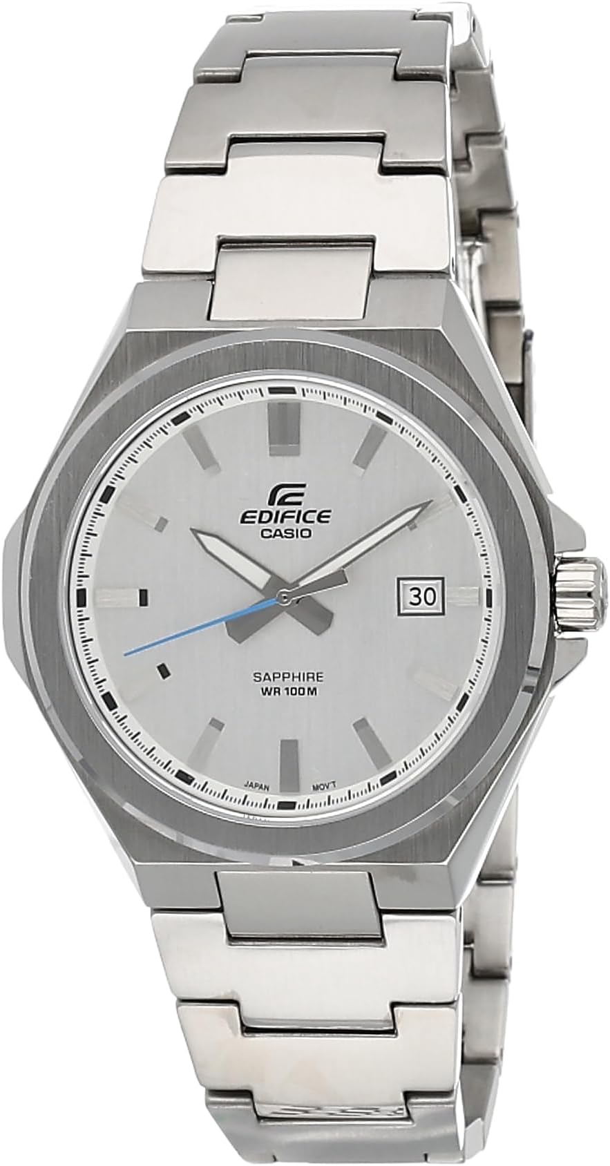 Edifice Men's Quartz Date Indicator Sapphire Crystal Wrist Watch EFB-108D-7AV, Silver, Modern