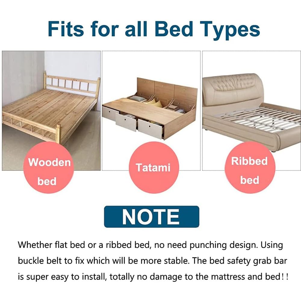 BLUEZY Sponda Letto, Sponde Letto Anziani, per Anziani E Gestante Sponda Letto Anticaduta per, Protezione anticaduta Universale per sponde del Letto A