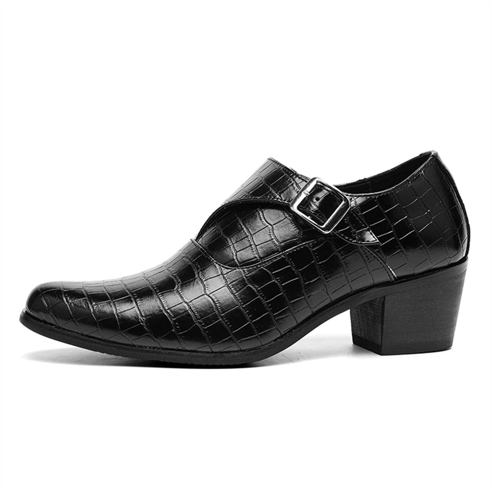 Zapatos de Vestir de Tacón Alto Hombre Cuero Punta Puntiaguda para Fiesta