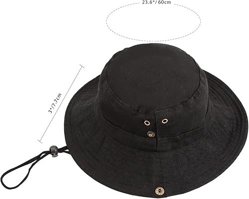 Miniatura 3 de Boonie - Sombrero de pesca para el sol, protección UV, sombrero de playa, plegable, gorra de safari al aire libre, caza, camping, con cuerda de ala