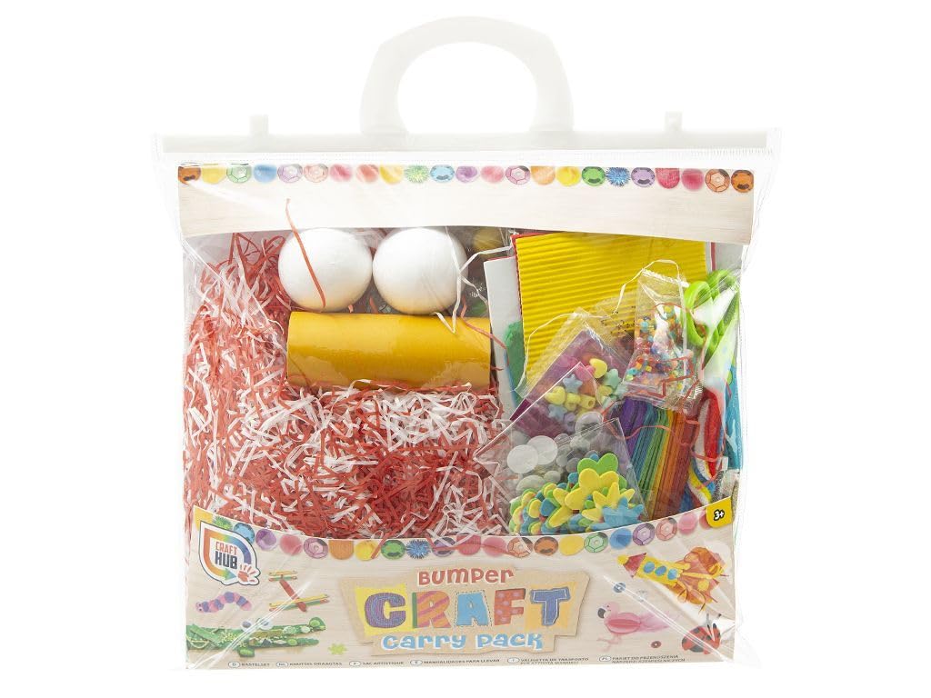 B4E33 x 35 x 5cm (Approx.) Craft Carry Pack for Children Aged 3+ | Craft Hub Bumper Craft Carry Pack for Kids | Art and Craft Supplies for Kids, Toddler | Assorted Craft Pack with Handy Carry Bag