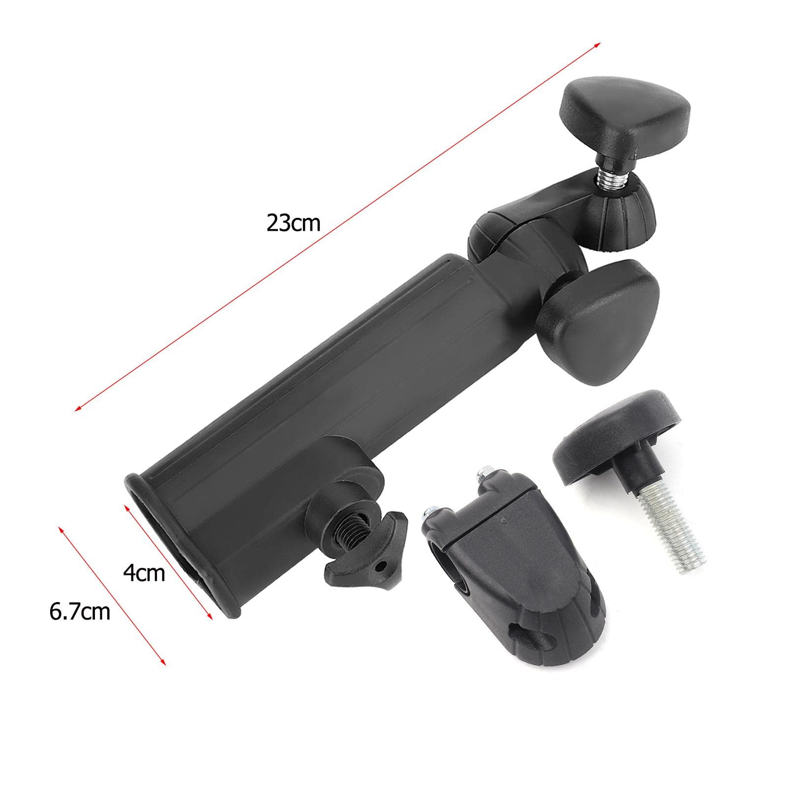 DEWIN Golf Push Trolley Paraguas Titular, Ajustable Universal Plástico Negro Soporte Push Pull Bicicleta Carro Coche