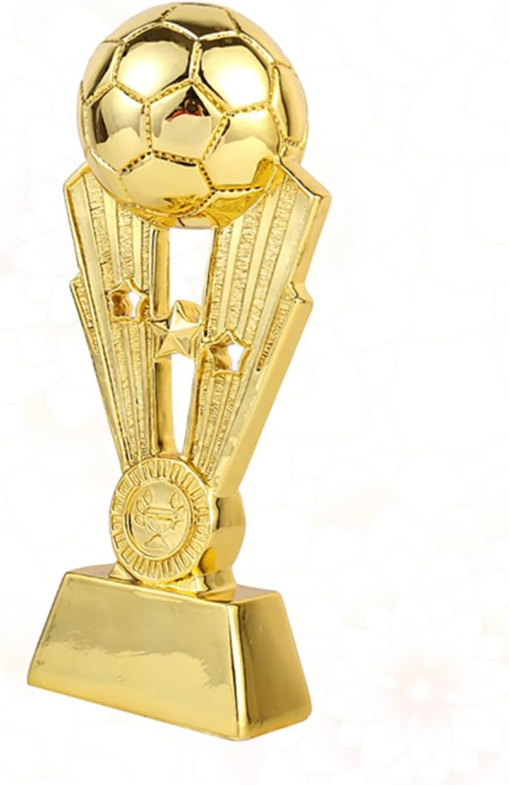 Plating Resin Soccer Trophy Award for School Office Kindergarten Golden Finish Durable for Team Recognition and Home Decoration