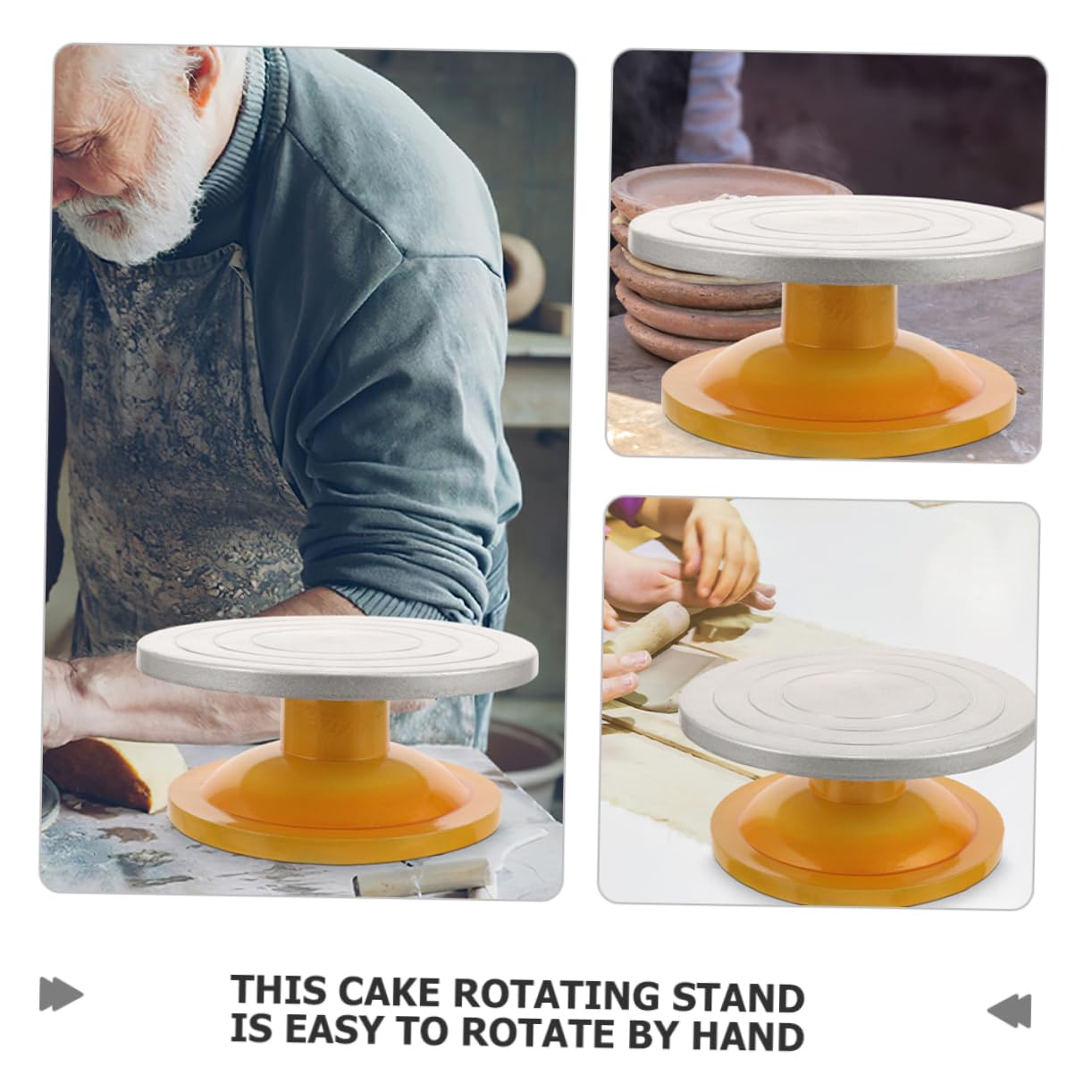 2 Pezzi Rotanti Tavolo Girevole per Decorare Torte Supporto Stabile per Torta Strumento Preparazione di Torte