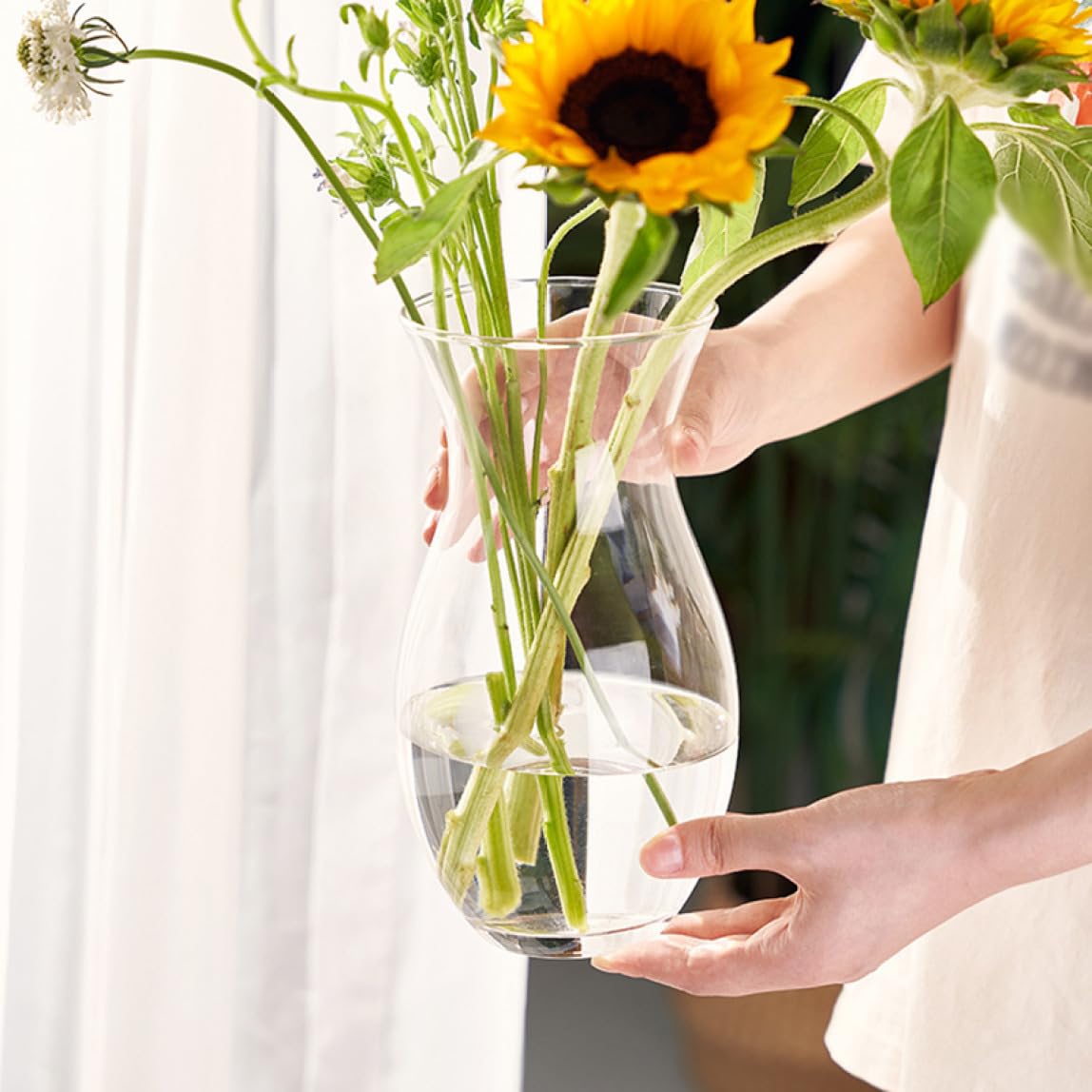 Amazon.co.jp: YJFFQ ガラスベース 28cm フラワーベース 11*23cm