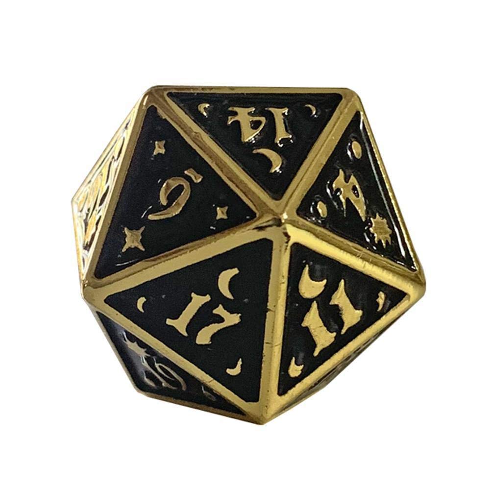 Fantasydice Metal Dice Set Collection for DND and All TRPG Games (Nightwatch, Gold D20)
