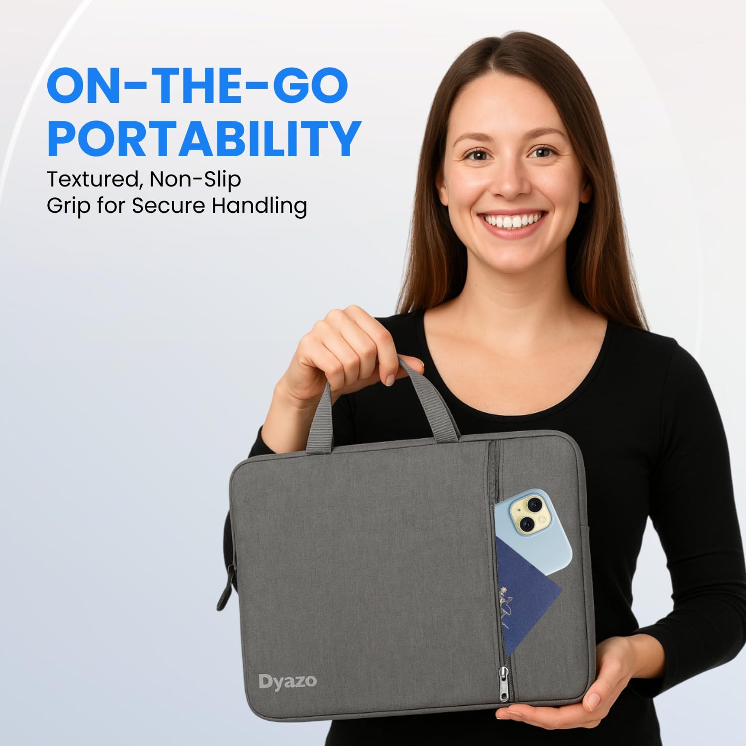 Dyazo 15.6 Inch Laptop Sleeve with Charger Pouch | Front Pocket with Handle Water Resistant Sleeve Case | Compatible for MacBook, HP, Dell, Acer, Asus, Microsoft, Samsung and Other Notebooks (Grey) 31 61hlFjDe7vL. SL1500