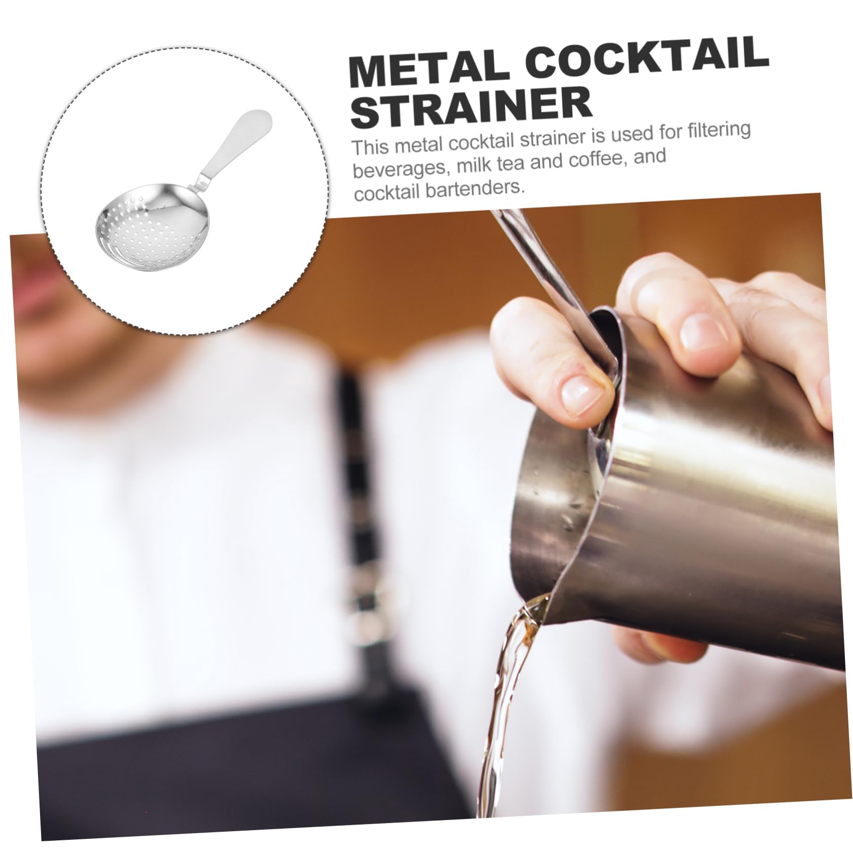 GLEAVI 3 Piezas Colador de Cócteles Inoxidable de Hielo Profesional Bebidas Herramienta de Bar Portátil Mezclador de Cócteles y Separación de Hielo