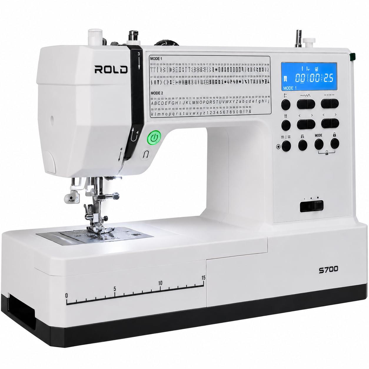 ROLD S700 Computernähmaschine – 146 Stiche, automatisches Knopfloch, LED-Beleuchtung & Start/Stopp-Taste | Nähen ohne Pedal, Horizontalgreifer & stabiler Metallrahmen