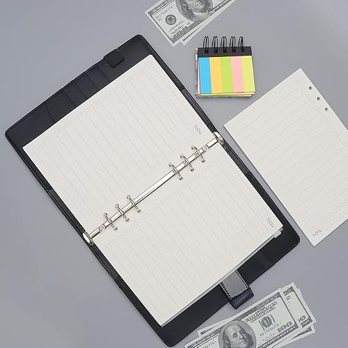 Miniatura 6 de Paquete de 3 repuestos para planificador A5, 6 anillas, papel de repuesto para lista de tareas pendientes beige, hojas sueltas, para carpetas