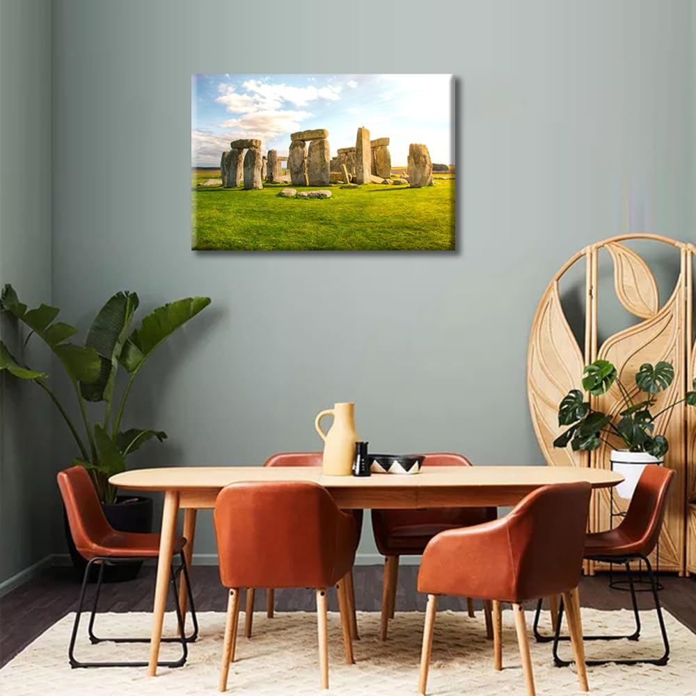 TISHIRON 1 Panels Stonehenge at Sunset UK Natural Landscape Modern Home Decor Canvas Paintings for Bedroom Living Room - Image 4