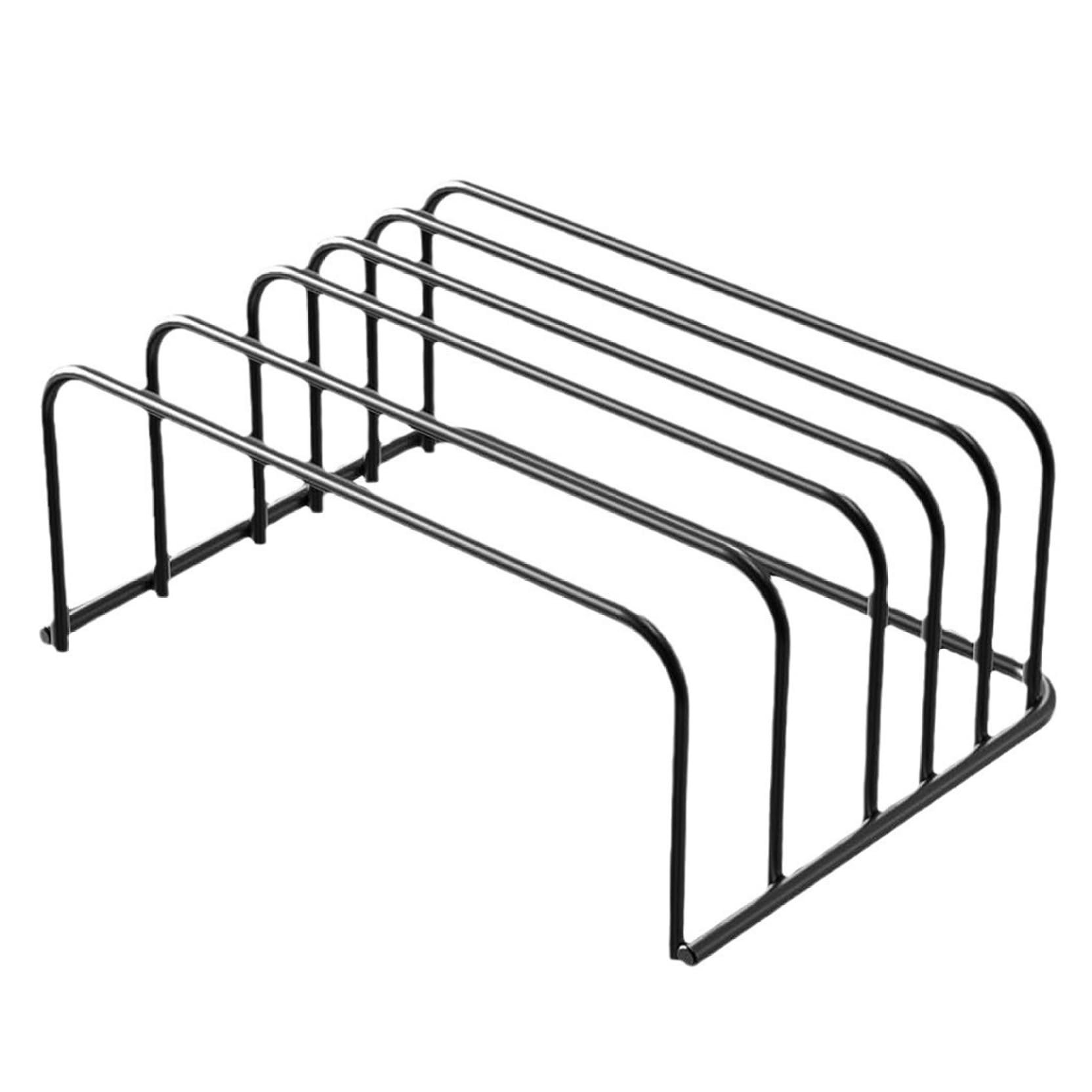 Uanqfegy 5-Slot Metal Cutting Board Organizer Rack, 7x4.26 Inch Stable Holder for Bakeware, Trays, Pans & Pot Lids, Space Saver