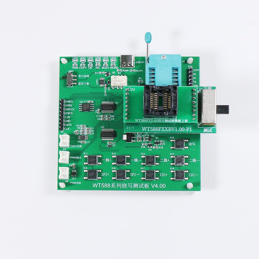 Waytronic WT588 Voice chip Programmer,Recordable Voice Sound Chip;16 bit DAC Output Voice Sound IC; 170s 8 Pin Music Chip,Voice Content Changed Freely