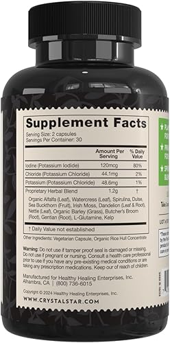 Miniatura 3 de Crystal Star Suplemento de minerales oceánicos (60 cápsulas)  Suplemento herbario diario para la salud ósea y colágeno  Espino cerval de mar,