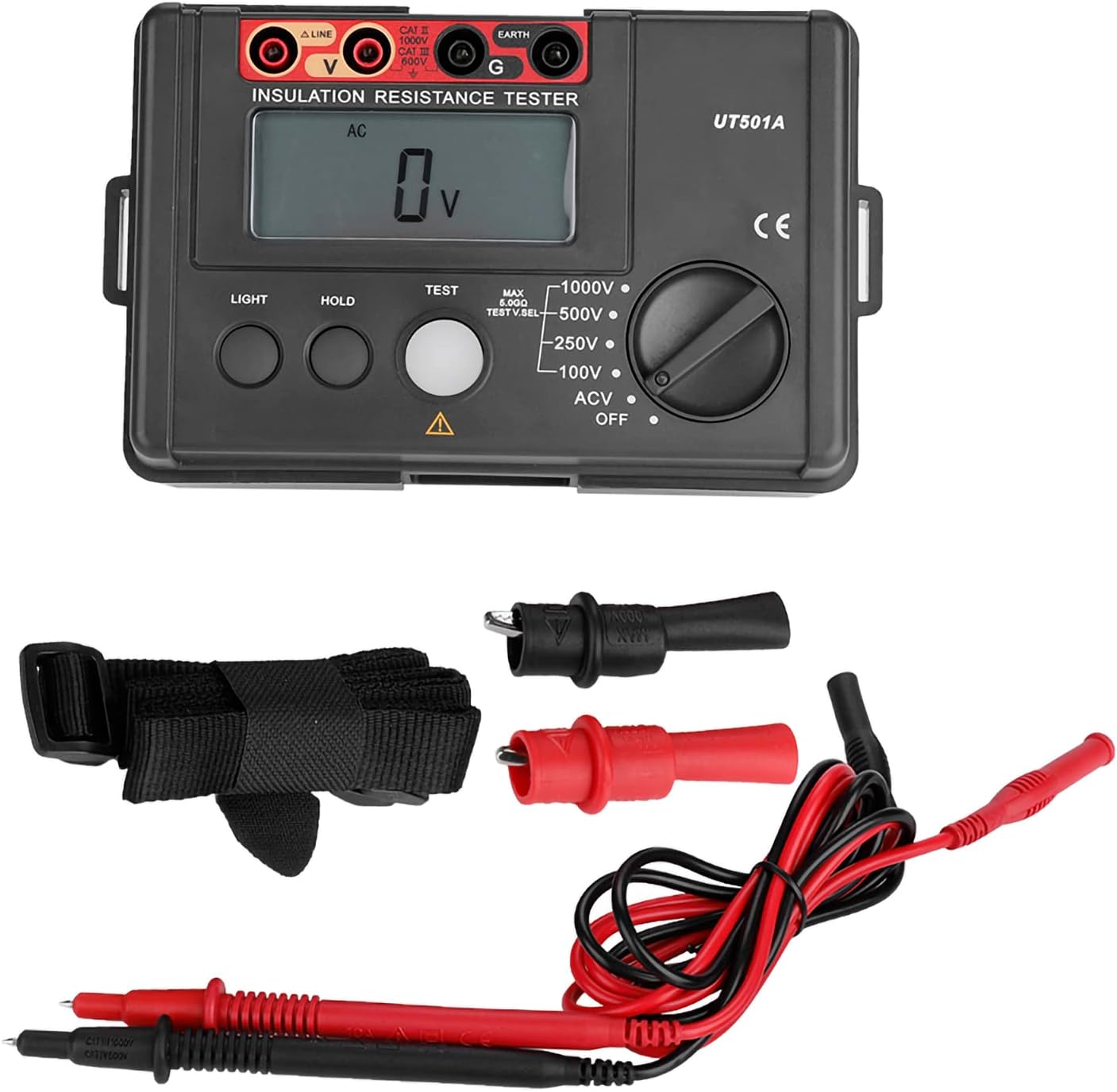 Marhynchus Insulation Tester, Multimeter Test AC Voltage, LCD Backlight and Alarm Light Display, Widely Used for the Maintenance of Electrical Equipment (with
