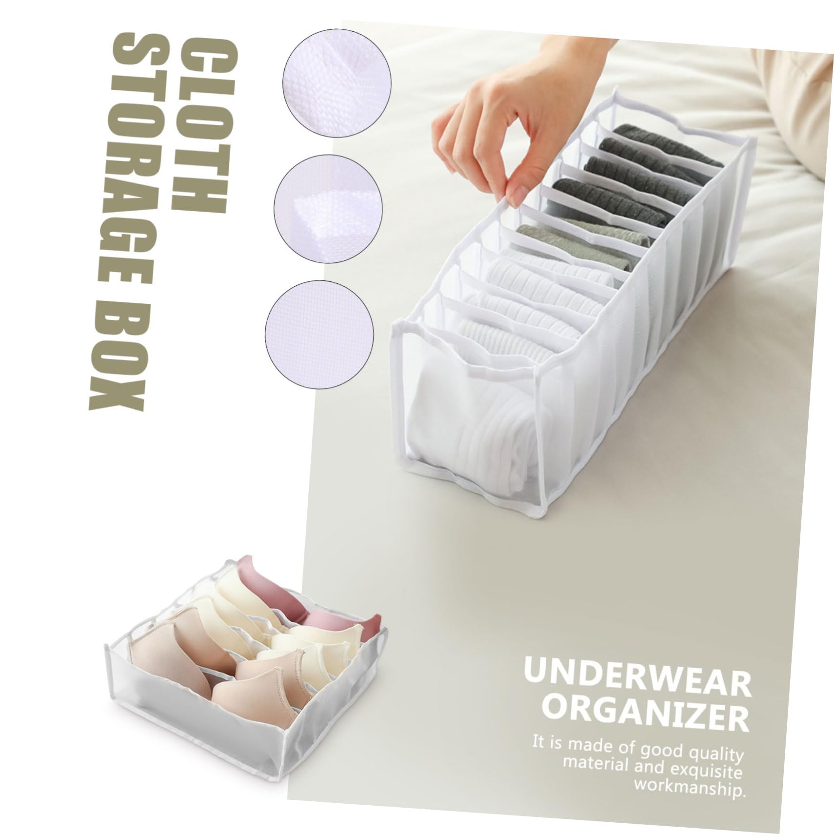 MAGICLULU Organizador De Cajones Plegable Para Ropa Interior 6 Piezas Para Guardar Sujetadores Calcetines Y Armarios. Armario Ahorrador.