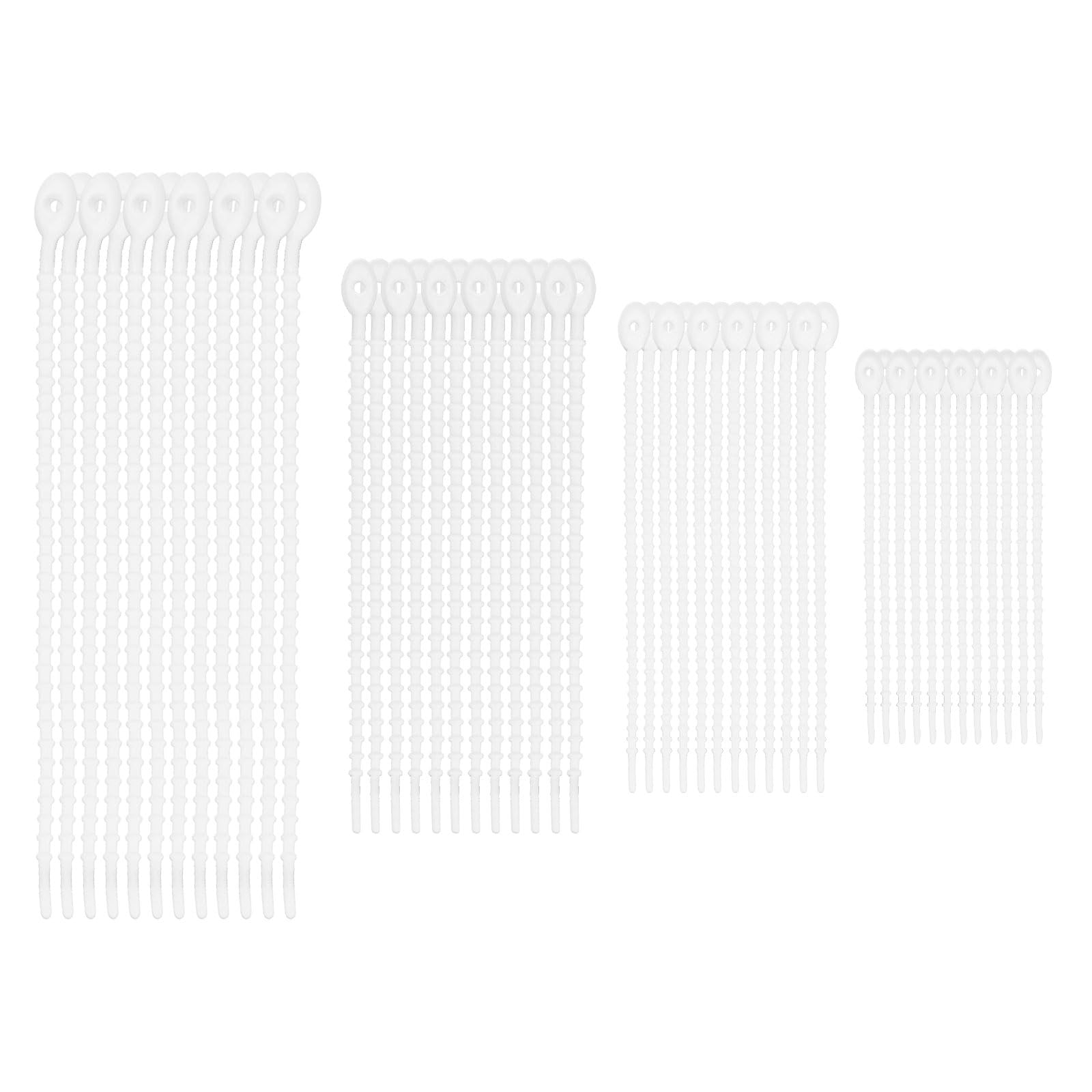 M METERXITY 24-Pack Adjustable Plant Ties, 4.7/5.9/6.7/8.2 Inch Silicone Flexible Multi-Function Garden Twist Tie for Crafts/Gift Wrapping/Gardening Plants, Reusable Support Twine [White]