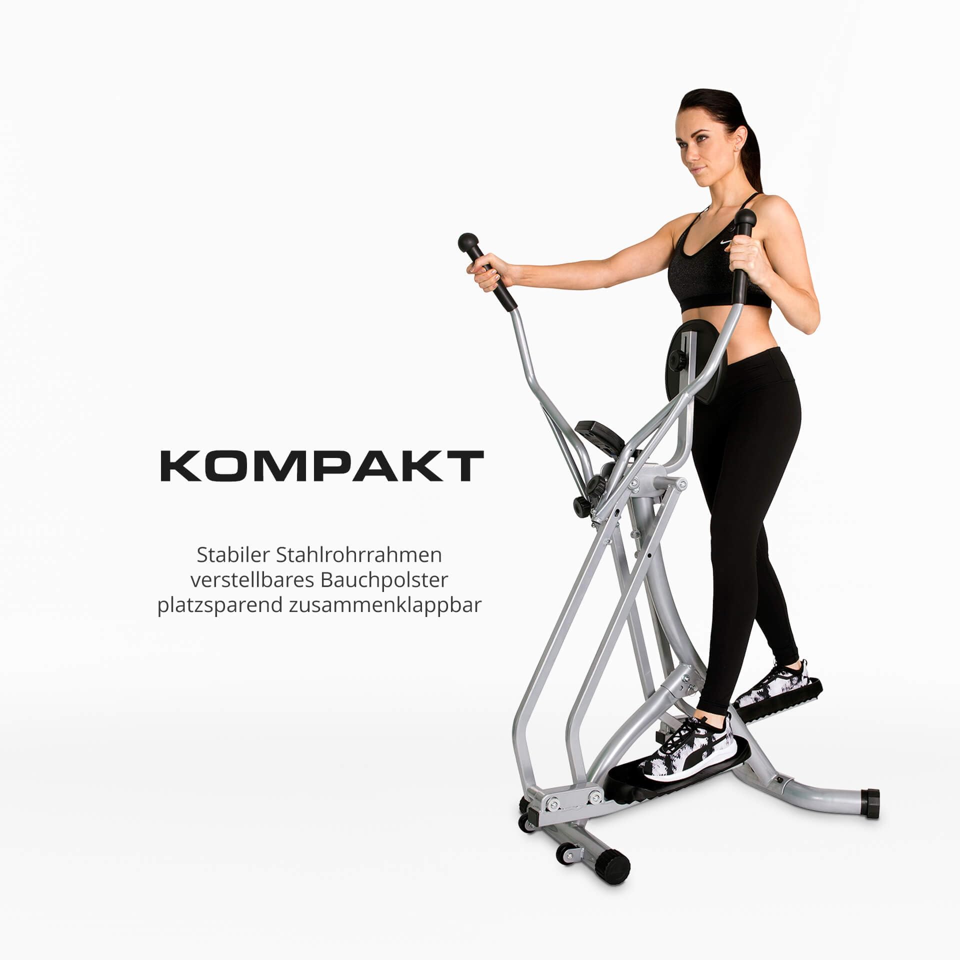 Vélo Elliptique Siluet Fitness E-3S - Compact, 8 Niveaux De Résistance, écran LCD, Volant 5 Kg, Charge Max 100 Kg