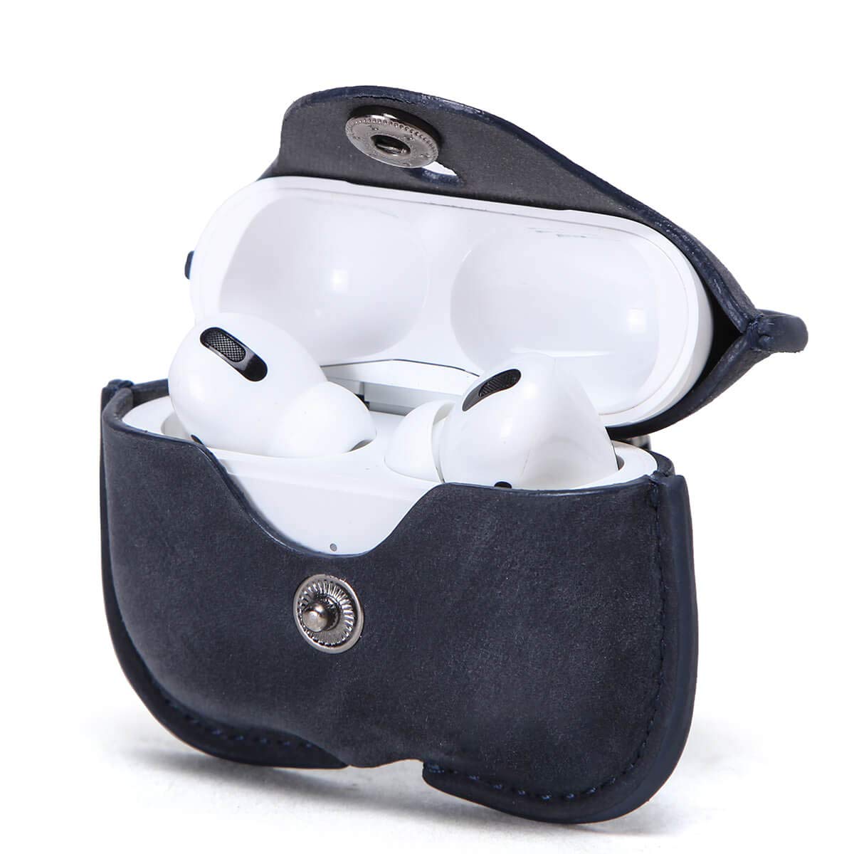 Hiram Leather Case Replacement for Airpods Pro 2019,Crazy Horse Cowhide Leather Portable Travel Case Compatible with Airpods Pro,Headphone Cases