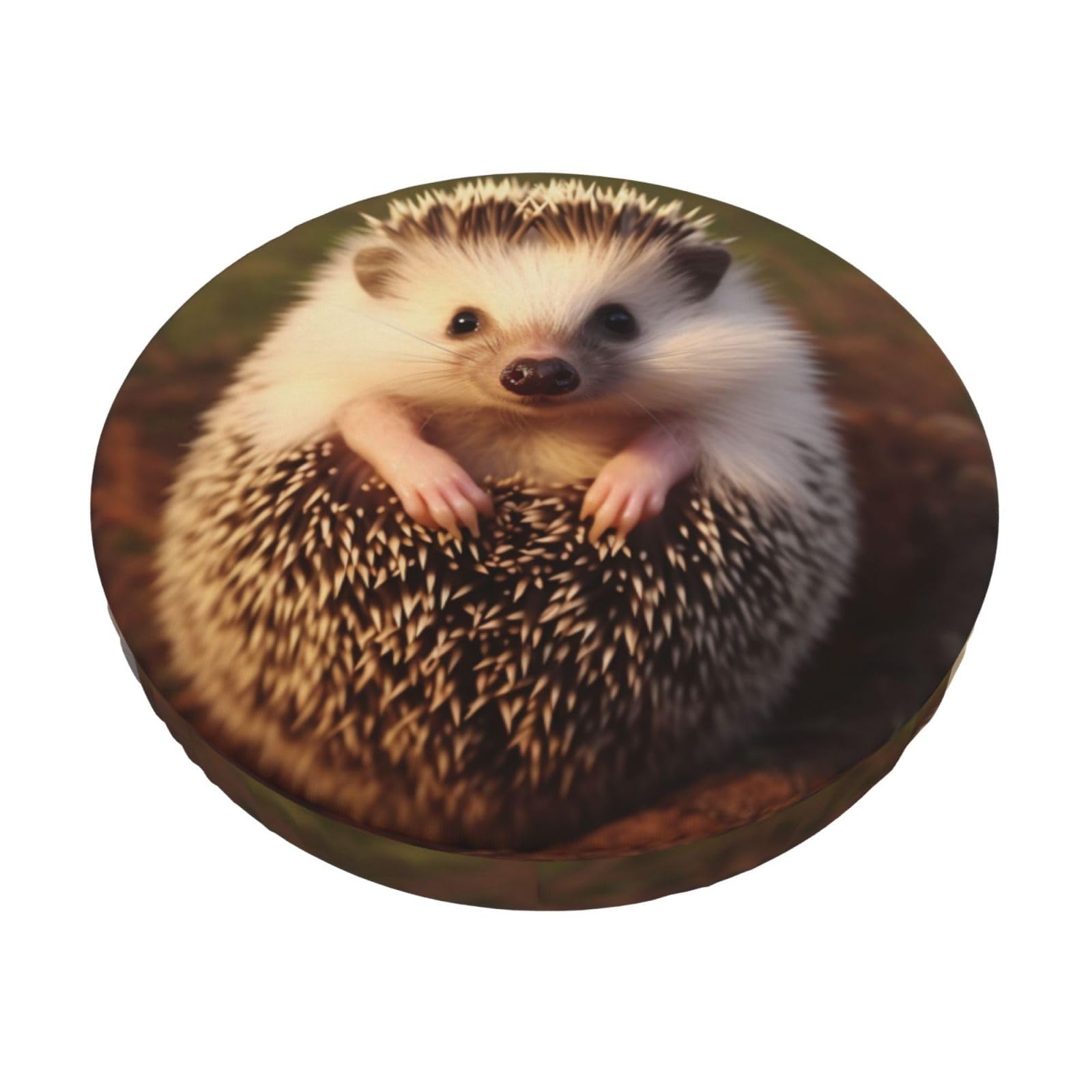 Fodpand Black Hedgehog Stool Covers Round 14 Inch, Stretch Round Bar Stool Seat Covers Washable Dustproof Stool Cushion Slipcover Soft Velvet Bar Chair Covers With Elastic Band