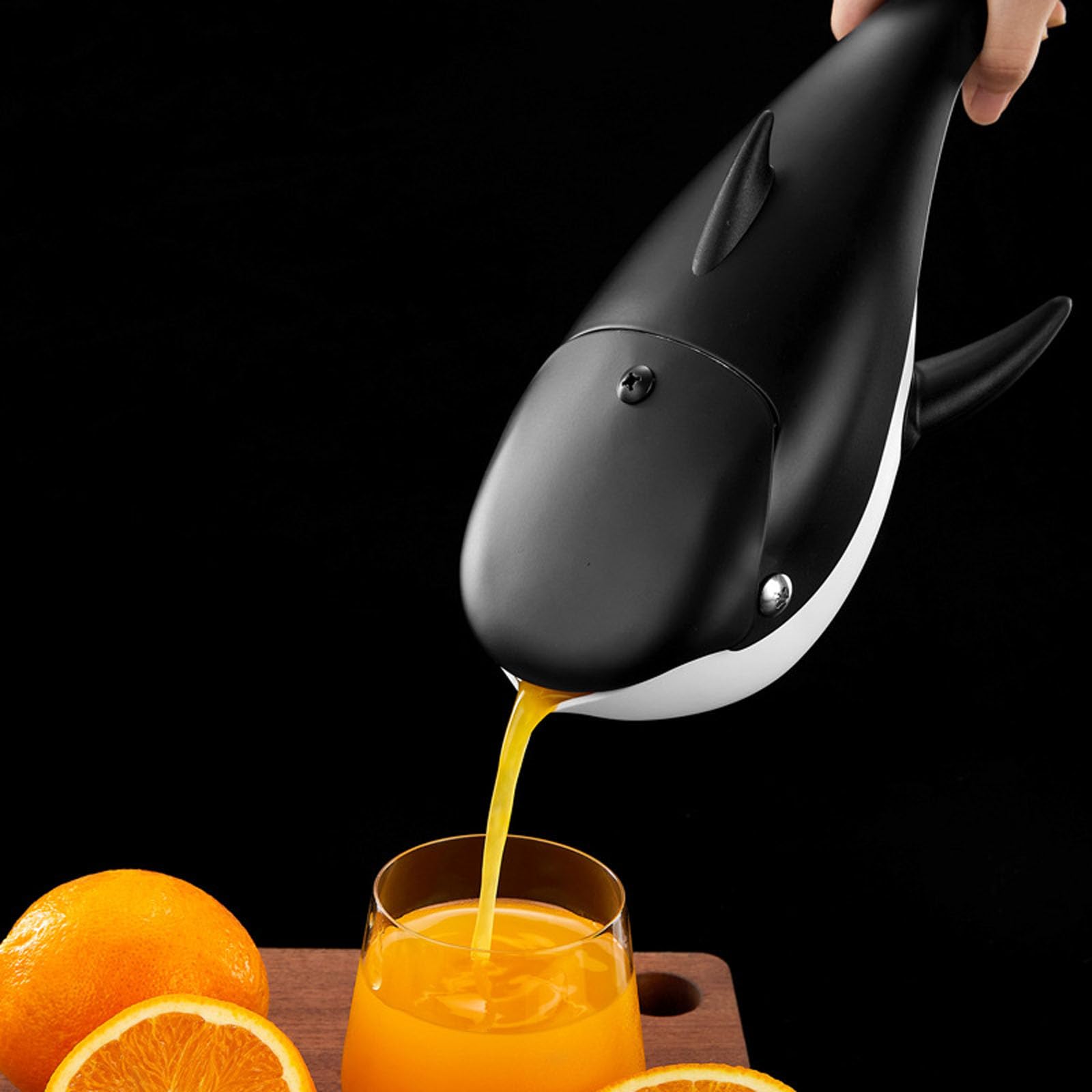 Exprimidor de frutas para granadas, limones, exprimidor de limones de acero inoxidable inoxidable con forma de ballena, exprimidor manual de limón para el hogar, exprimidor manual de limón