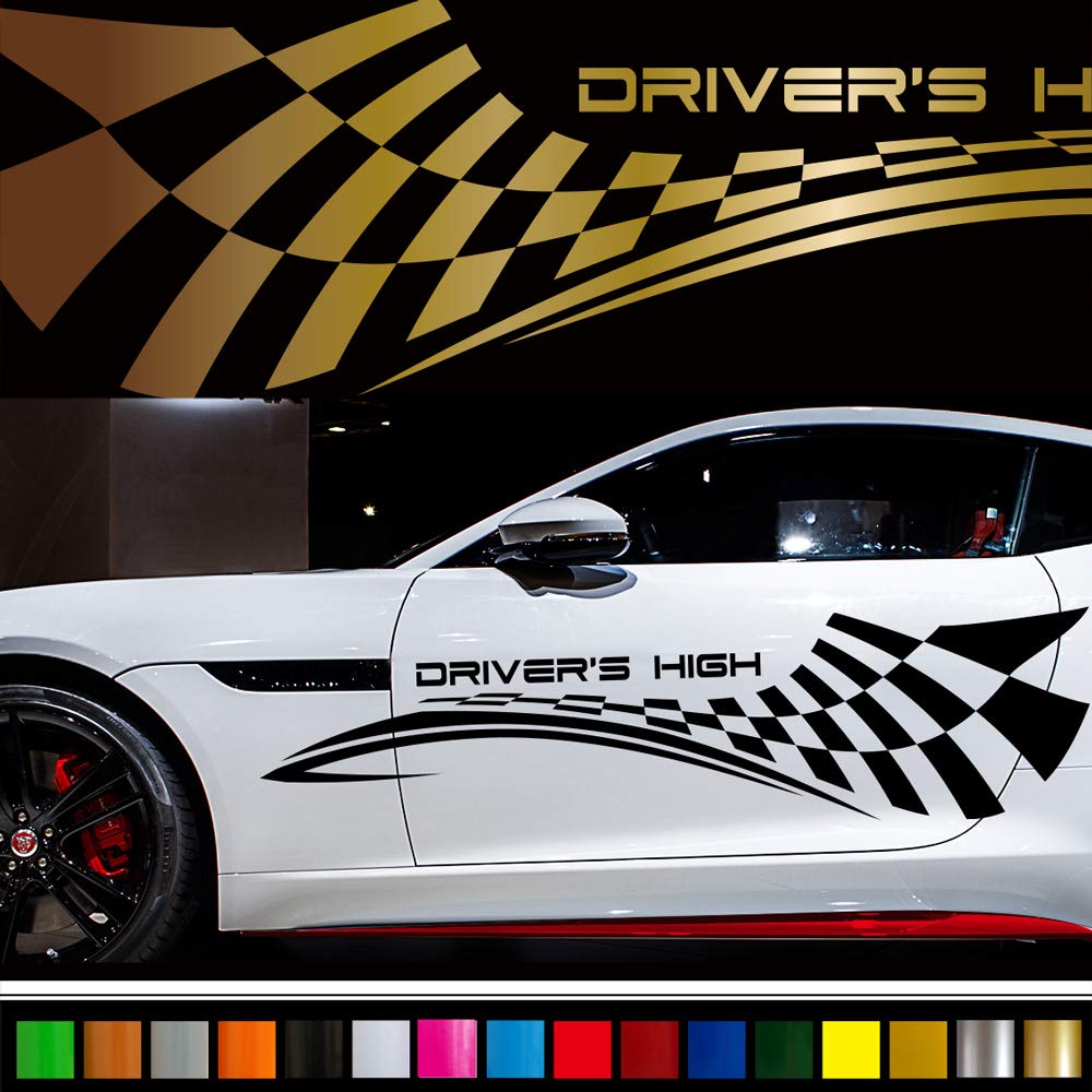 Amazon.co.jp: Checkered Car Sticker 220 □ Vinyl Graphic Car