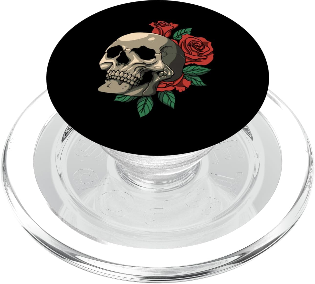 Skull Face Roses Occult - Flower Floral Skull Head Gothic PopSockets MagSafe PopGrip for iPhone
