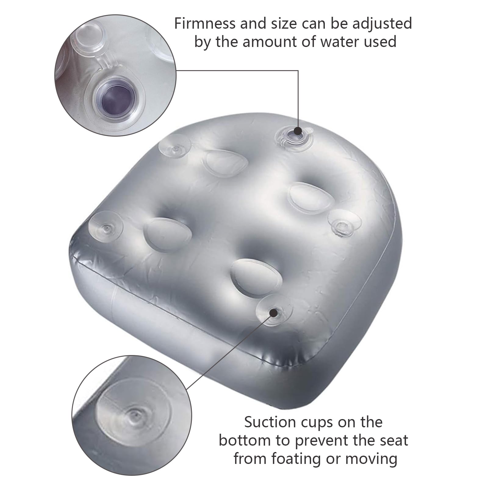 Cojín Inflable para Bañera de Hidromasaje, Asientos Elevadores para Bañera de Hidromasaje Inflable, Suave y Cómodo Cojín de Asiento Inflable, para Todos Los Spas y Jacuzzis (Azul)