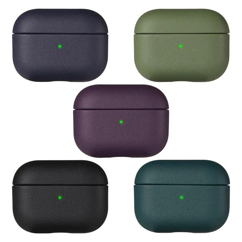Image of Meyaar Silicone Leather for AirPods 4 and AirPods 4 with Active Noise Cancellation (ANC) (2024) Front LED Visible with Carabiner Thread (Indigo)
