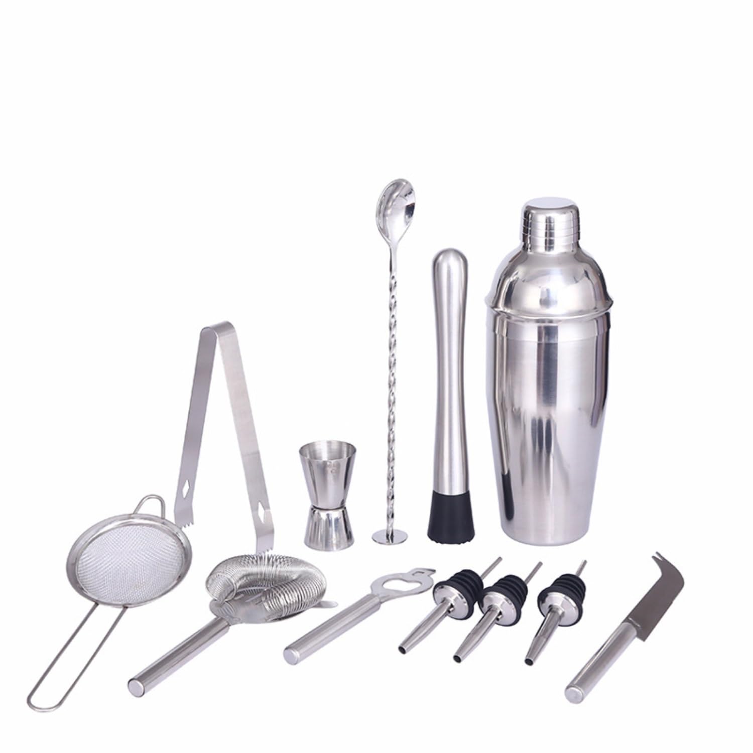 Juego de Cocktail Shaker Coctelera de Acero Inoxidable de 13 Piezas, Jarra, coctelera, coctelera de Vidrio, Herramienta, coctelera de Barra Coctelera Profesional Herramientas