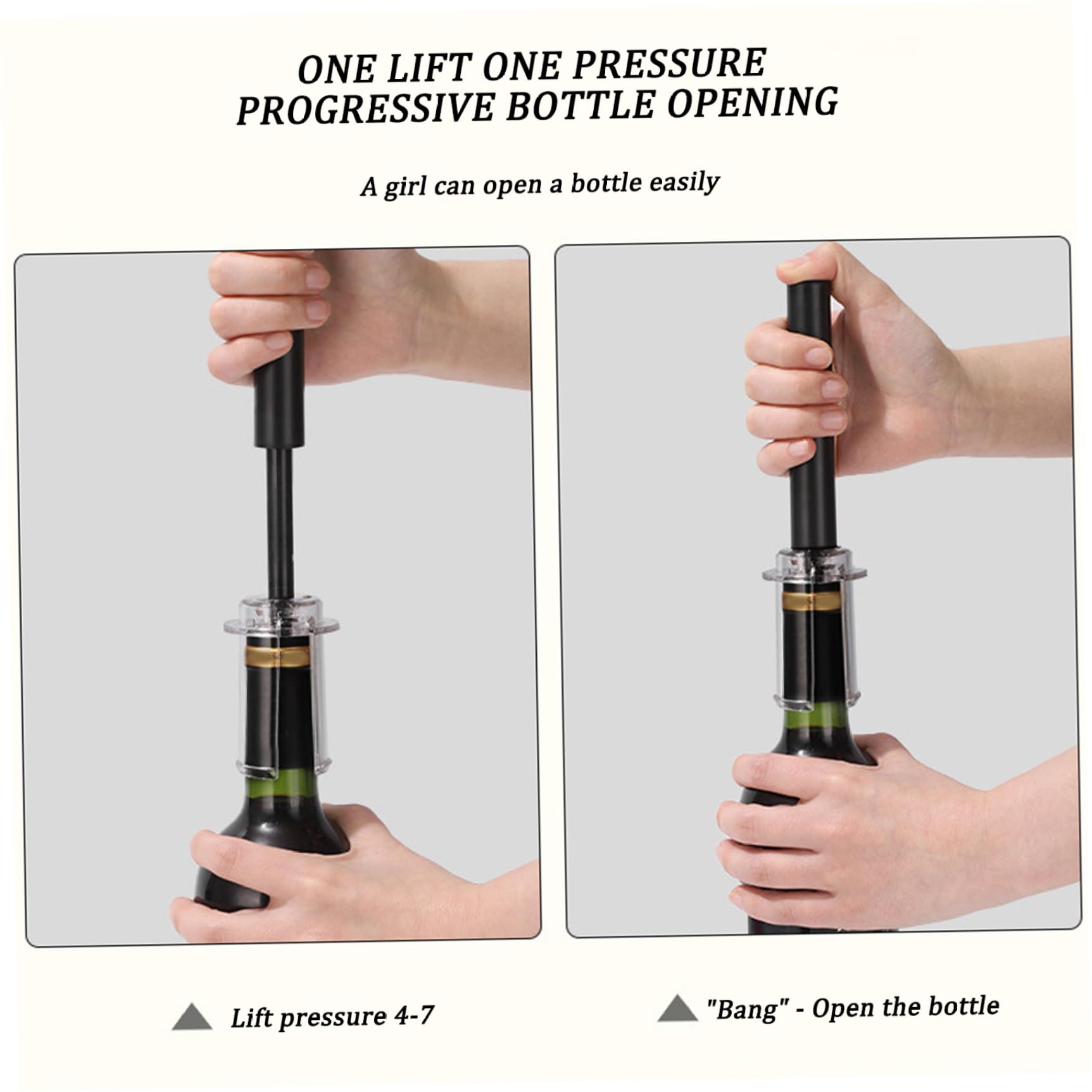 Bomba abridor de vino, abridor de botellas de vino con bomba autocentrante, manual de presión de aire fácil de usar para manual de corcho rojo