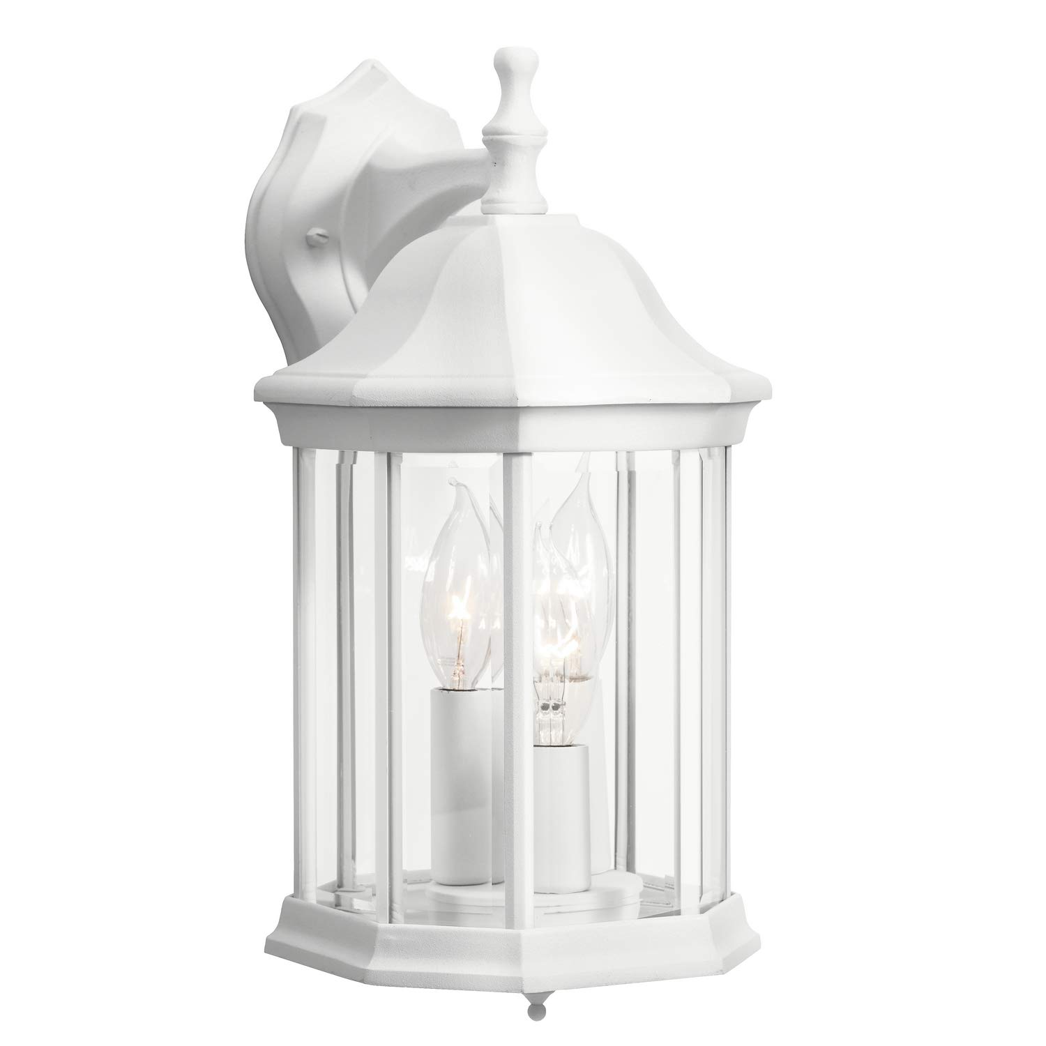Kichler Chesapeake 14.75" 3 Light Outdoor Wall Light with Clear Beveled Glass in White