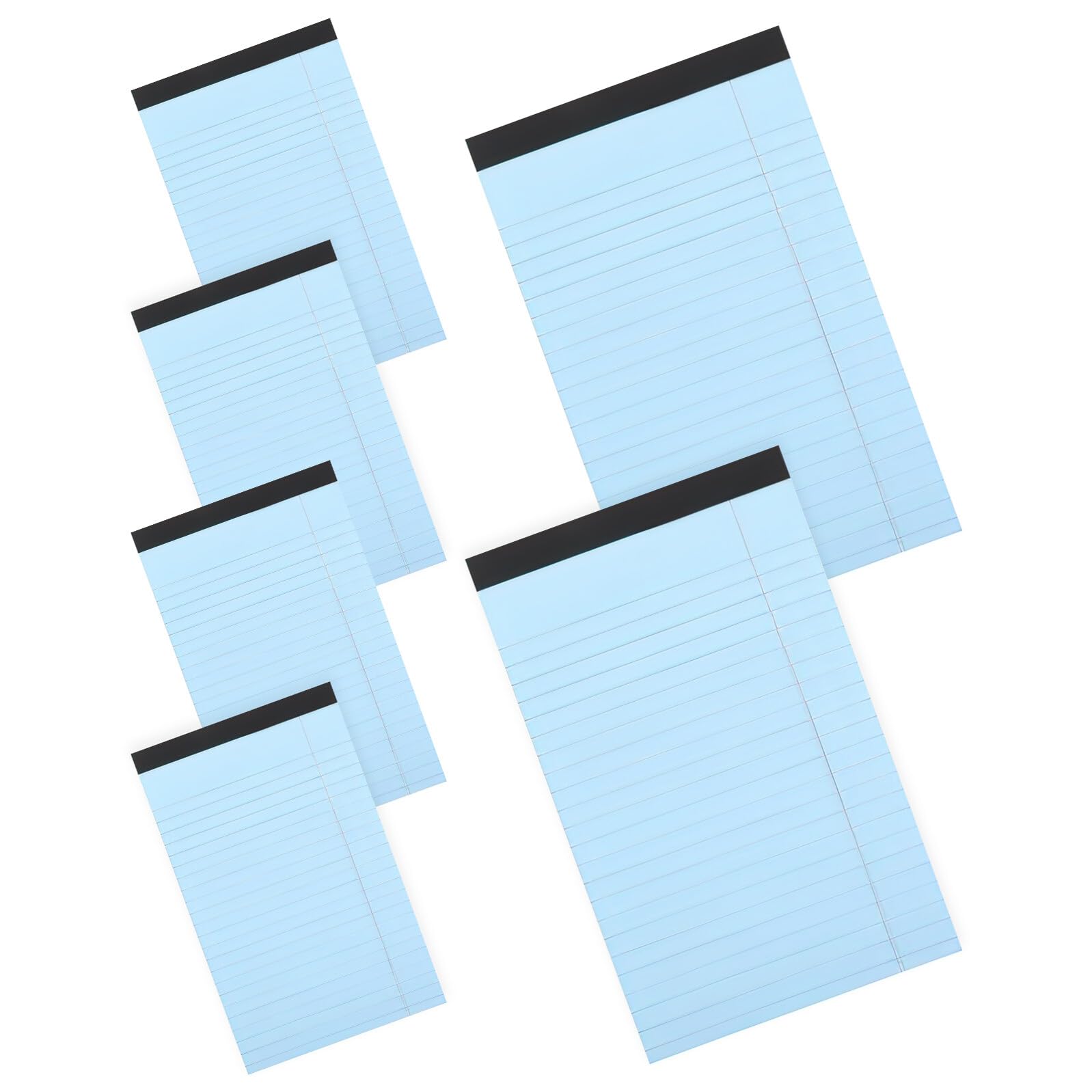Lot de 6 set de Blocs-Notes Lignés Format A5 Bleu Carnet à Pages Détachables Papier Mini Carnets Portables pour Bureau École et Usage Personnel
