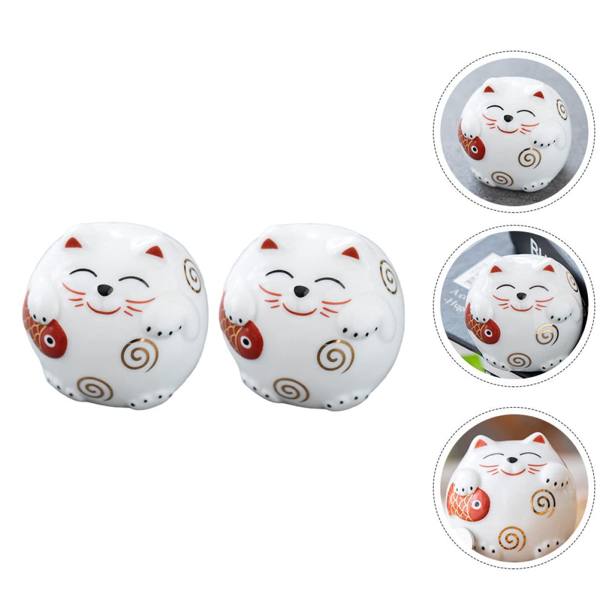 Garneck 2 Set Salvadanaio Gatto Fortunato Ragazze Salvadanaio Lavello Uffizi Simpatico Giocattoli Arredamento Casa Banca Delle Barattolo Portamonete Ceramica 2 Pezzi * 2