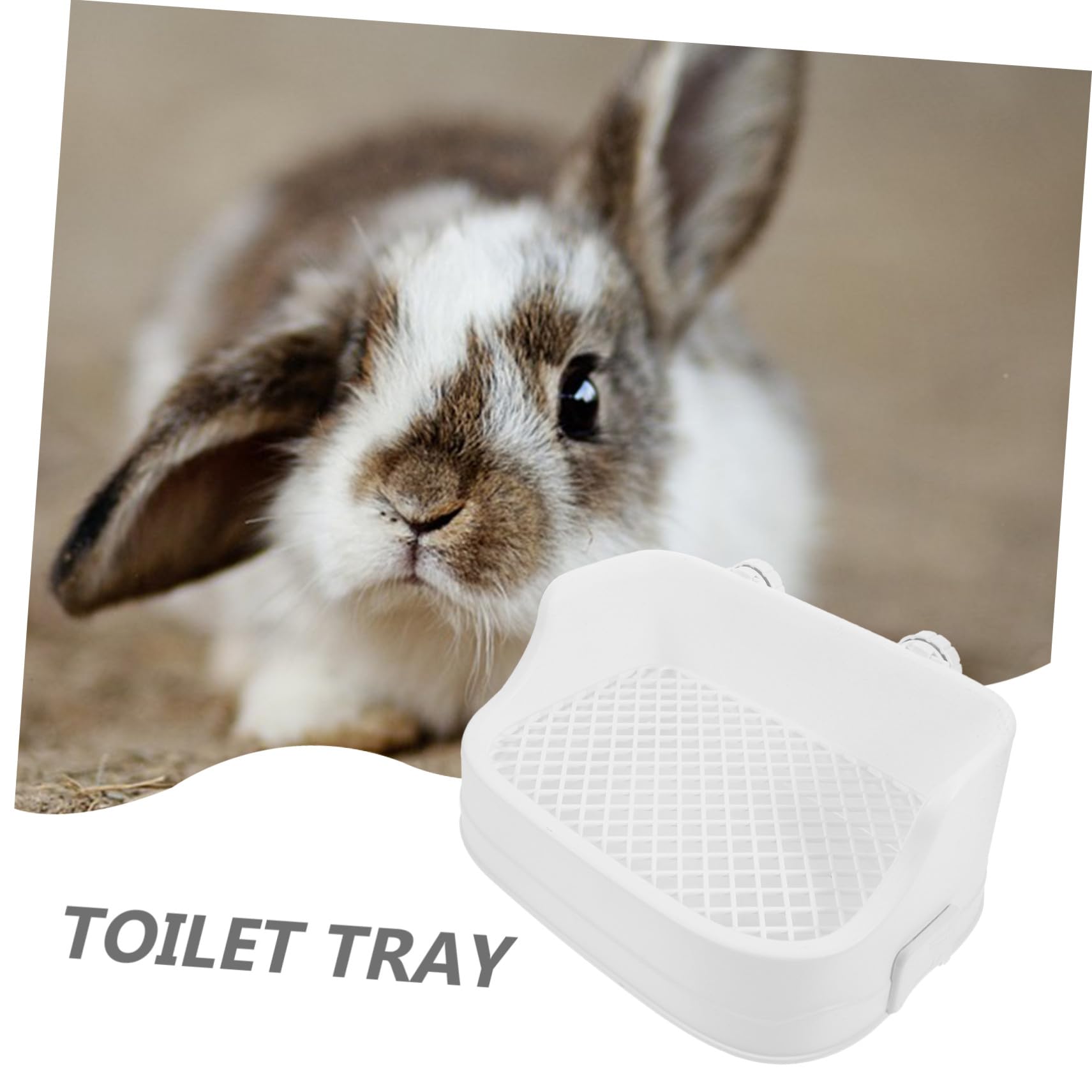 Toyvian Rechteckige Haustier Toilette aus Kunststoff in Weiß mit Einsatz