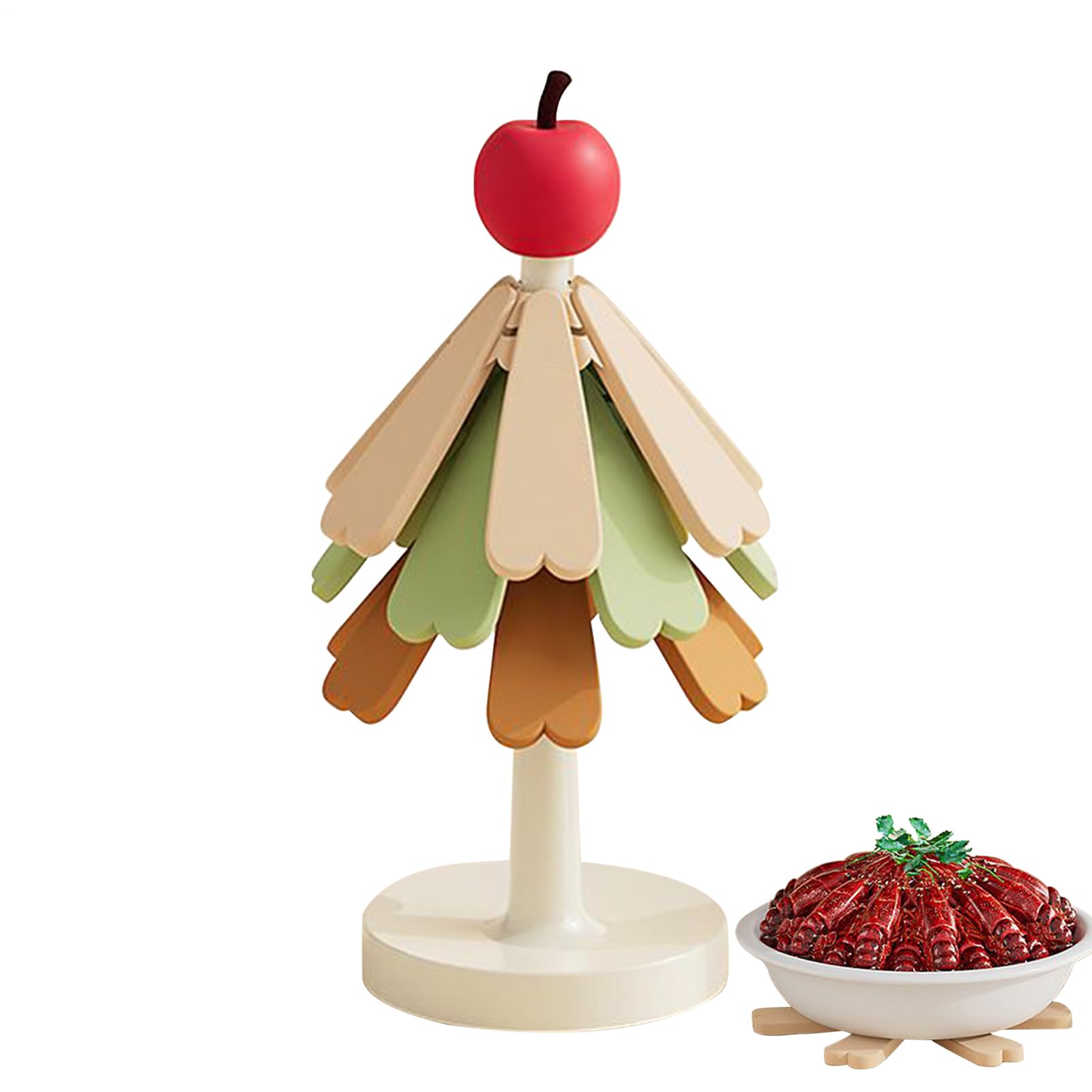 Support tripode design sous-verre sapin de Noël en silicone isolant premium