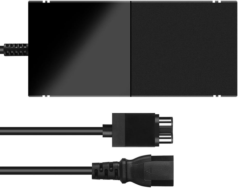 Xbox One Power Supply Brick, AC Adapter Cable Replacement Kit for Xbox One Console Games, Auto Voltage 100-240V, Black