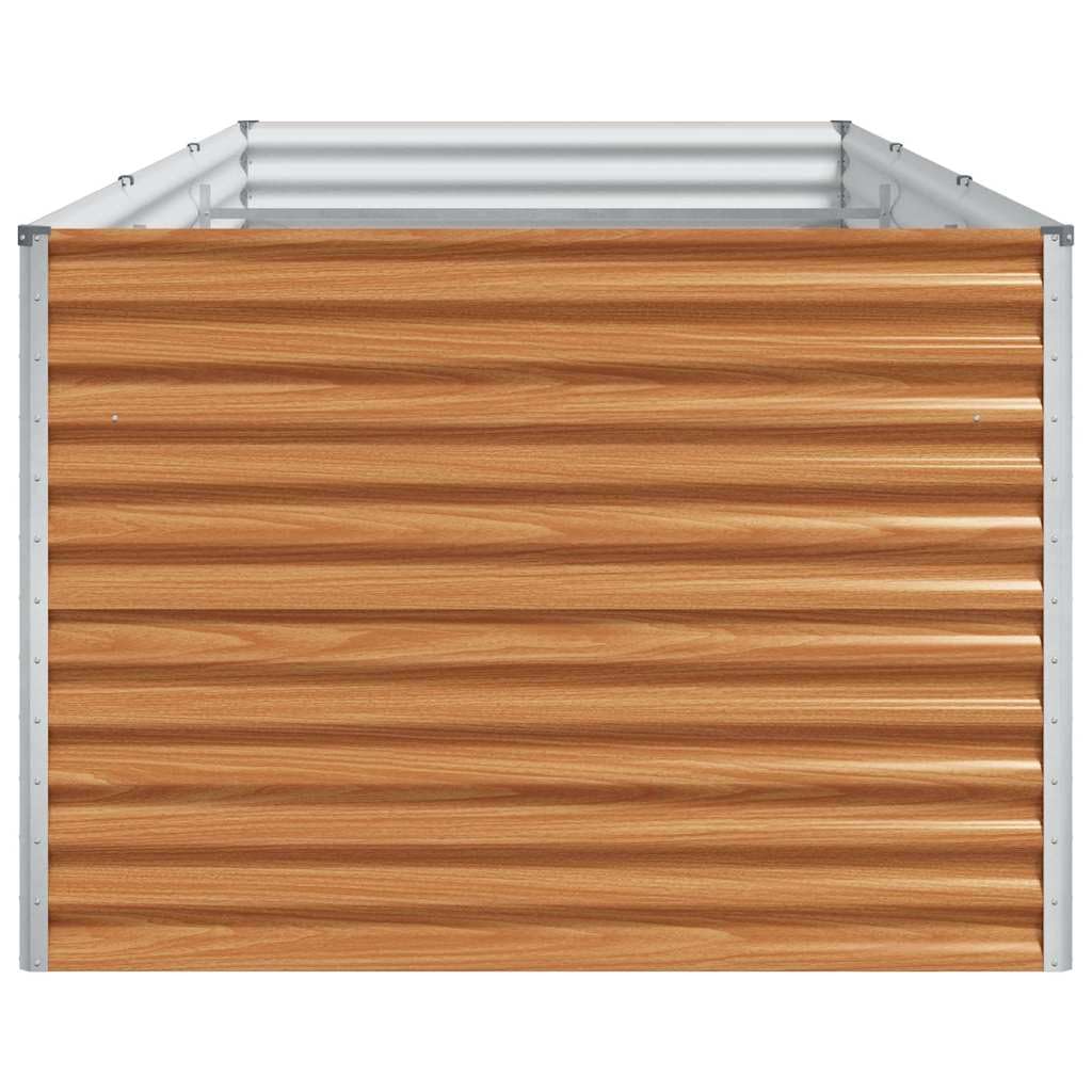 Bancal elevado de acero galvanizado para jardín y terraza, resistente a la intemperie, de acero galvanizado con borde plegable para un manejo seguro