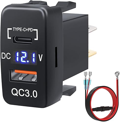 Miniatura 1 de Cllena Cargador de carga rápida 3.0 y PD USB C de doble puerto USB adaptador de corriente para Toyota
