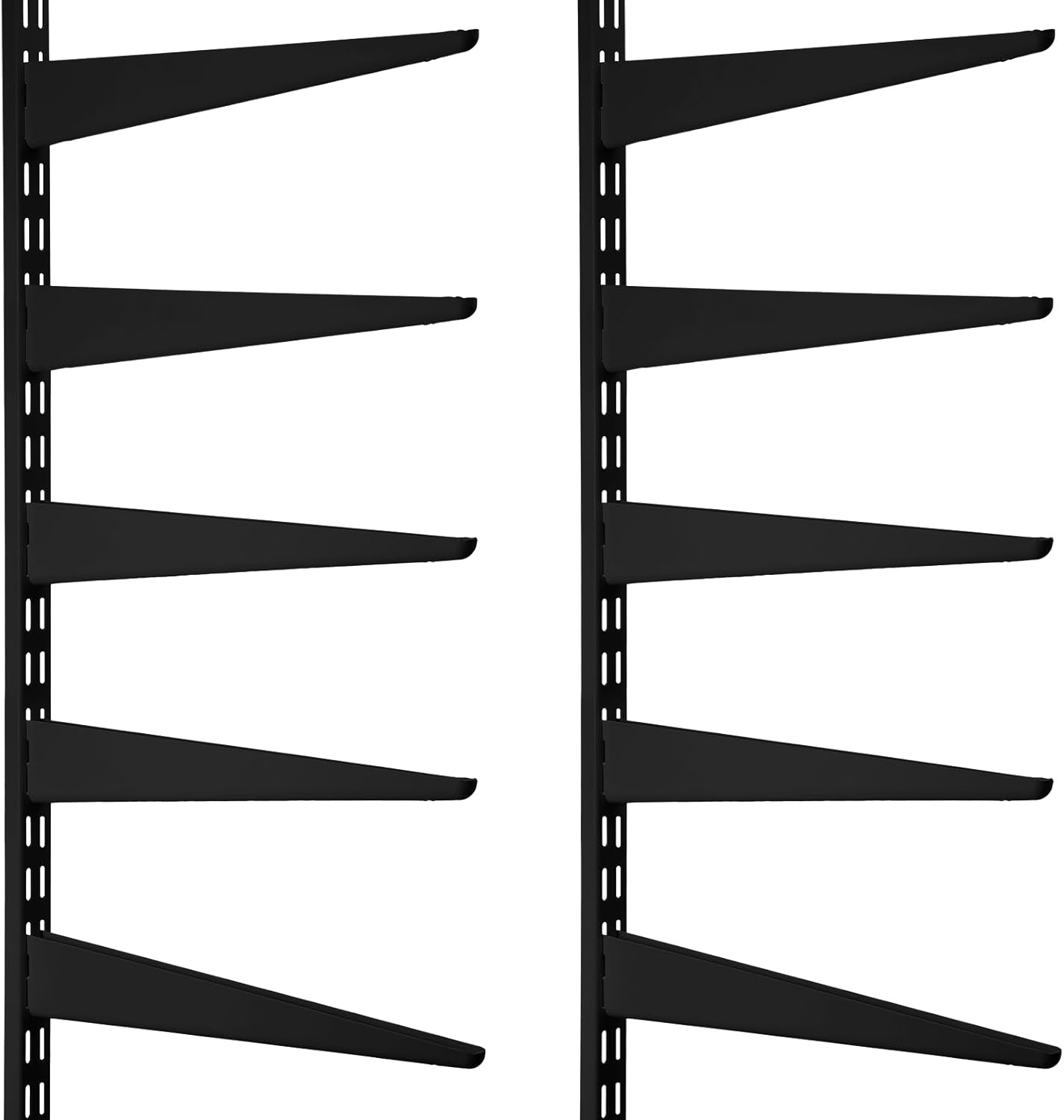 2 Pcs Twin Rail Upright Wall Shelving System 47.5 Inch with 10 Pcs 14.5 Inch Shelf Bracket Heavy Duty Adjustable Storage Rack Metal Support System for Kitchen Closet Home Indoor(White)