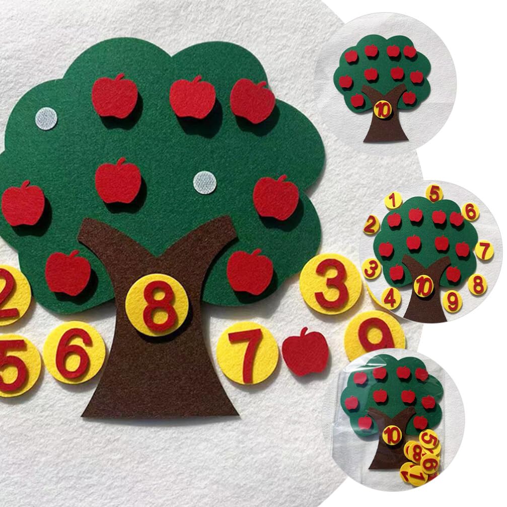 MAGICLULU Kid Safe Numbers Felt Tree Board Addition Subtraction Math ...