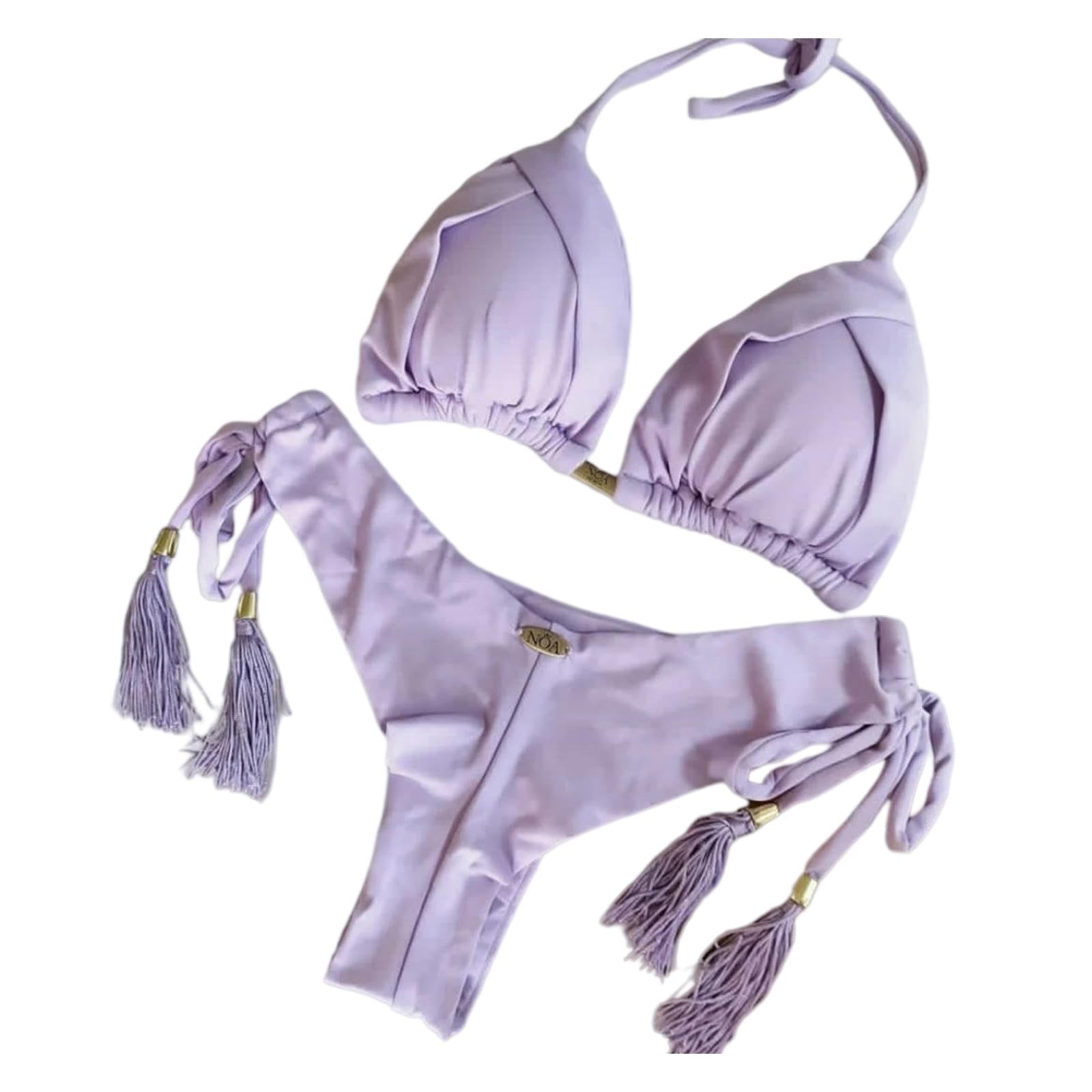 Bikini perlé en Nylon Terre Cuite | Terracotta S/M/L Vacances à la plage et à la piscine : Bikini(Cs15,S)