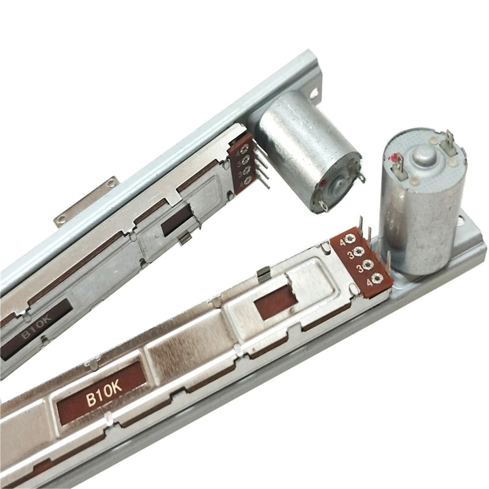 Lot de 30 faders de moteur électriques B10K 4+4 8 broches, potentiomètre coulissant, poignée en T