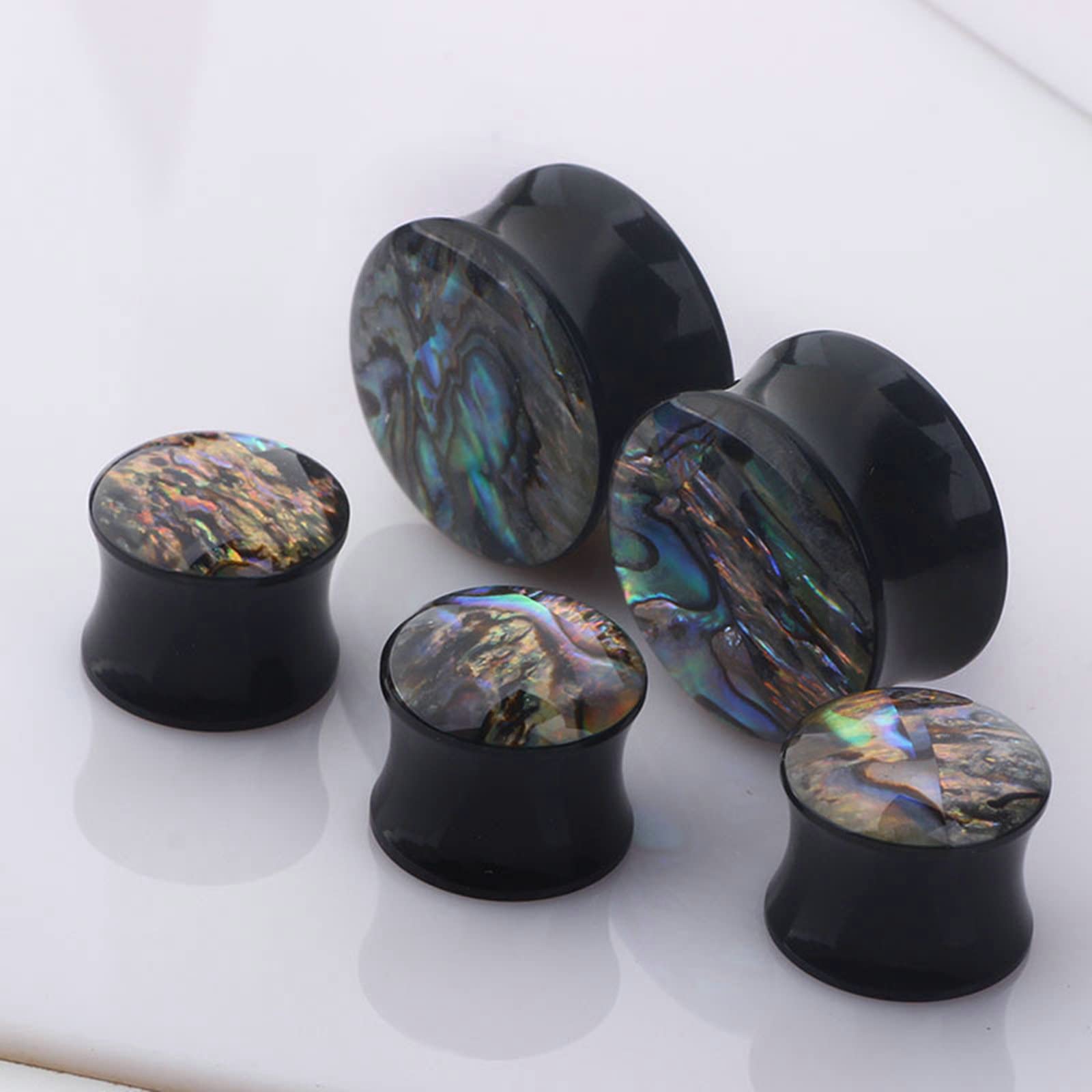Akrylowe zatyczki do uszu, zatyczki i tunele z muszlą ucha, tunele do uszu, wiele rozmiarów, 2 szt