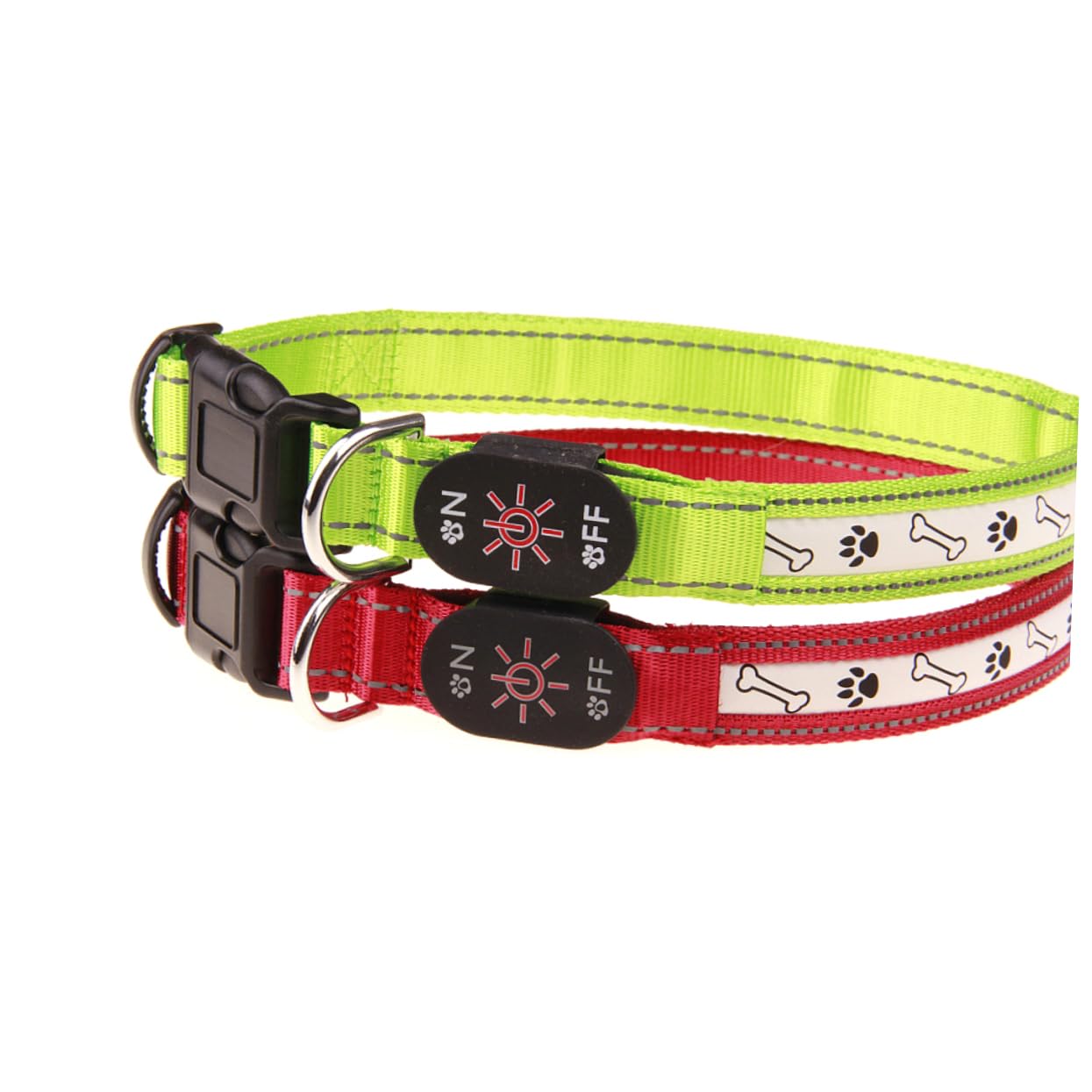 BESPORTBLE 3pièces Collier LED Clignotant Rechargeable pour Chien Lumineux Et Ajustable Sécurité Vert