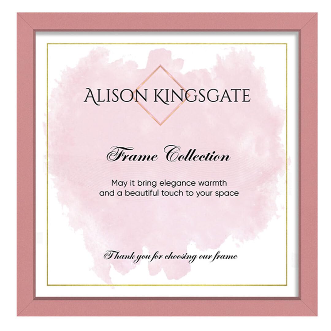 Alison Kingsgate Sleek 20X20 Pink Photo Frame-Engineered Wood Picture Frames with Shatterproof Perspex - Ideal for Certificates & Artwork-Wall Mount or Tabletop - Multiple Sizes & Colours Available