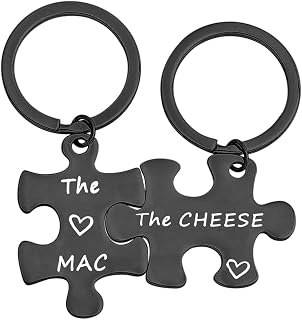 MYOSPARK His And Hers Jewelry The Mac The Cheese Keychain Gift For Couples Anniversary Jewelry Wedding Gift